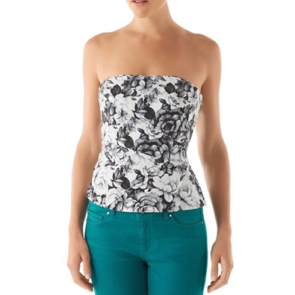 White House Black Market- Tiered Floral Bustier